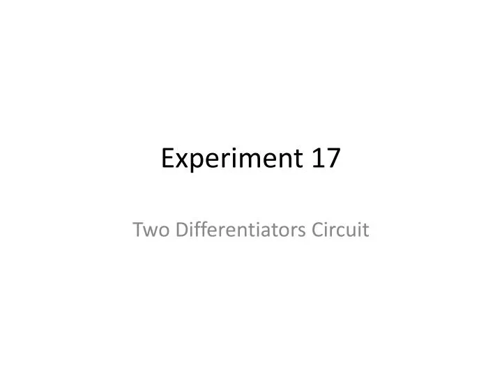 experiment 17