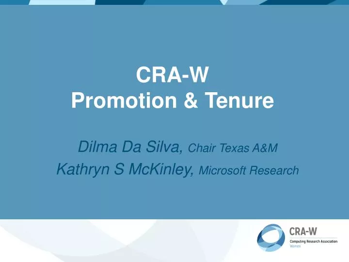 cra w promotion tenure