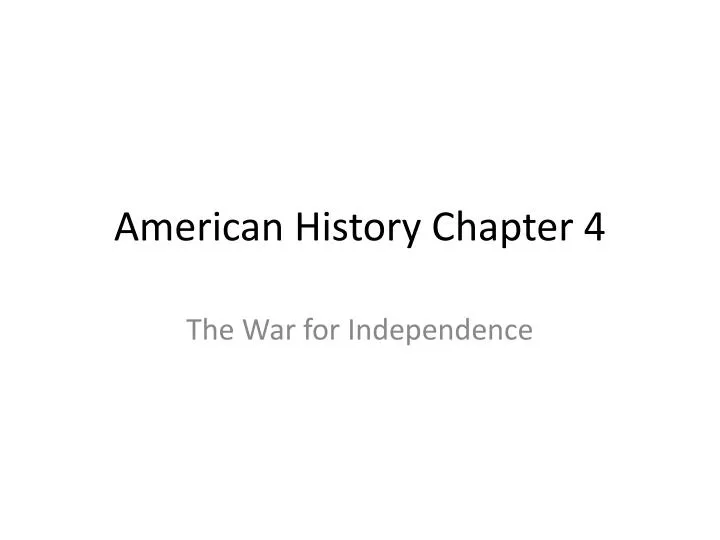 American History Chapter 4