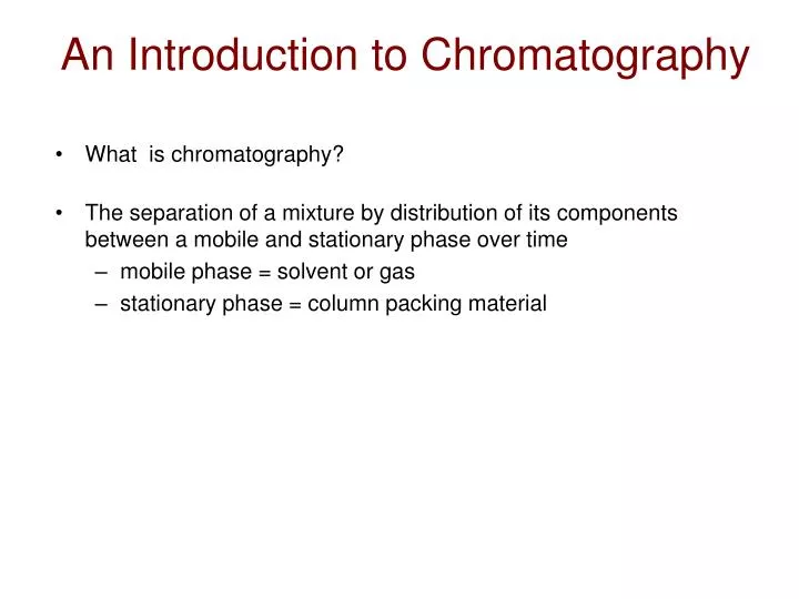 an introduction to chromatography