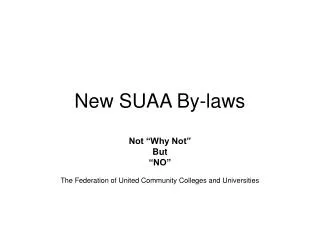 New SUAA By-laws