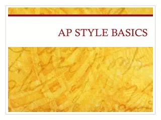 AP STYLE BASICS