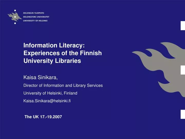 information literacy experiences of the finnish university libraries