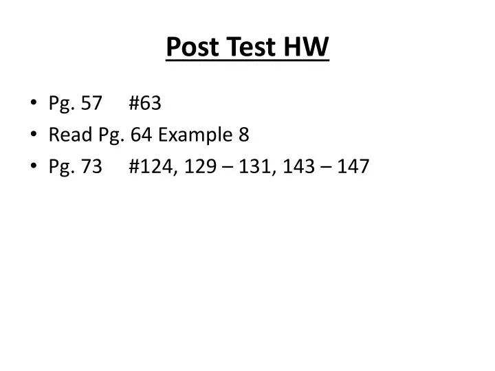 post test hw