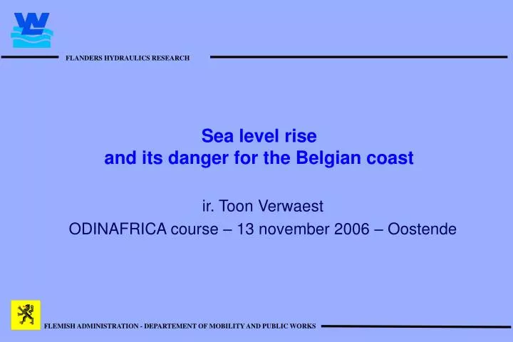 sea level rise and its danger for the belgian coast