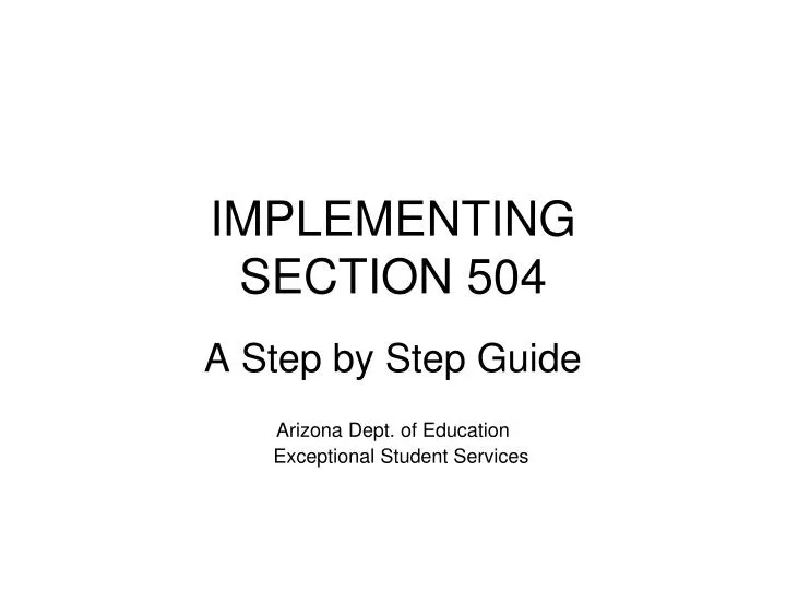 implementing section 504