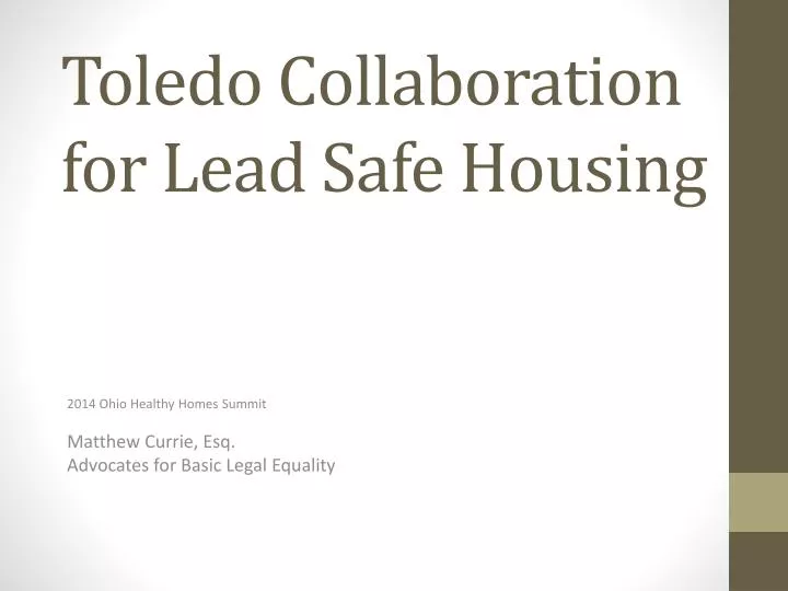 toledo collaboration for lead safe housing