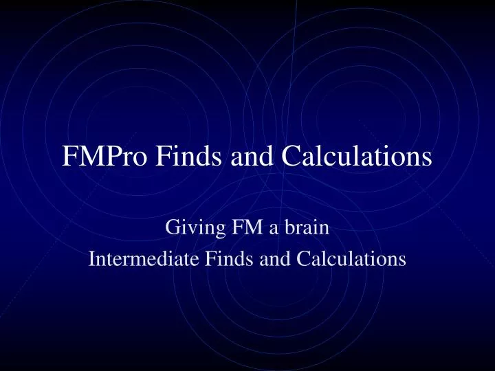 fmpro finds and calculations