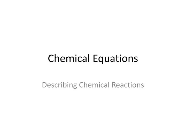 chemical equations