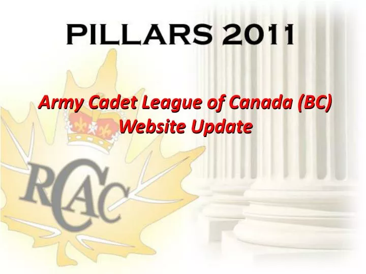 army cadet league of canada bc website update
