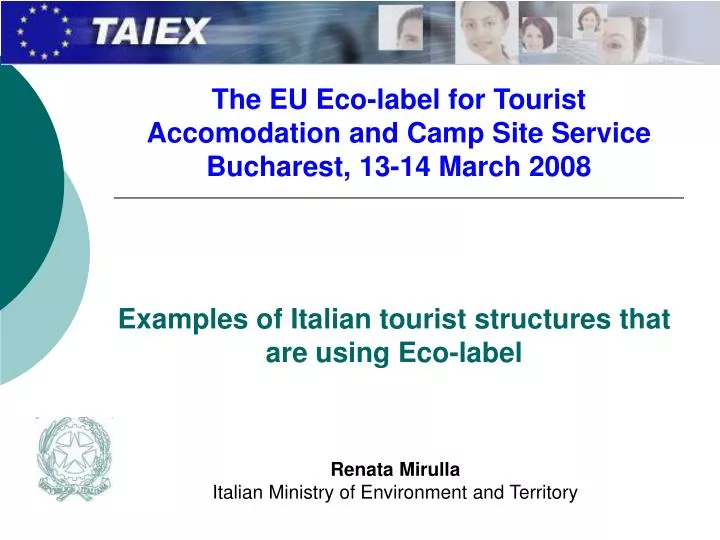 examples of italian tourist structures that are using eco label