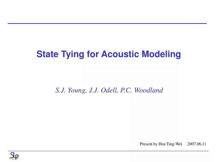 state tying for acoustic modeling