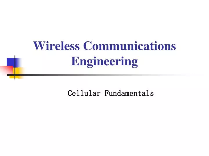 wireless communications engineering