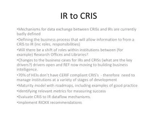 IR to CRIS