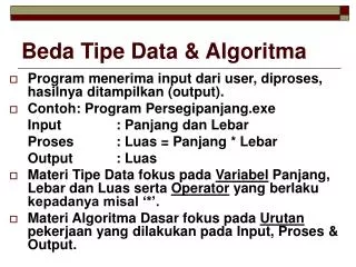 beda tipe data algoritma