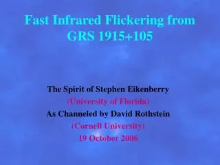 Fast Infrared Flickering from GRS 1915+105