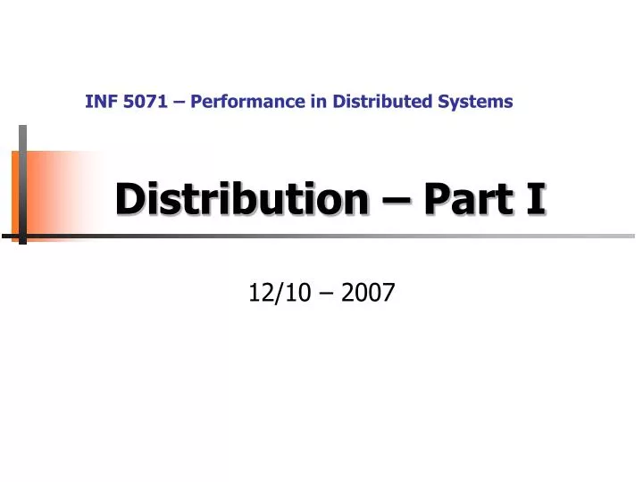 distribution part i