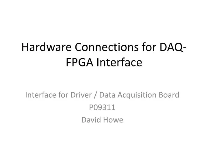 hardware connections for daq fpga interface
