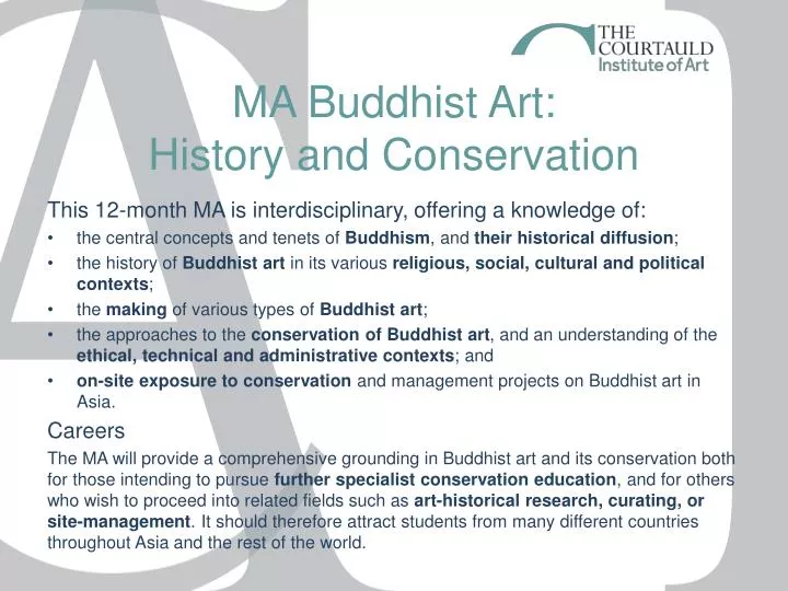 ma buddhist art history and conservation