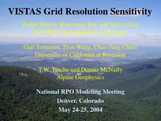 VISTAS Grid Resolution Sensitivity