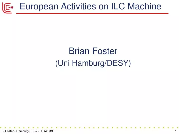 european activities on ilc machine