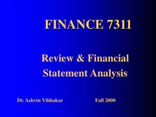 FINANCE 7311