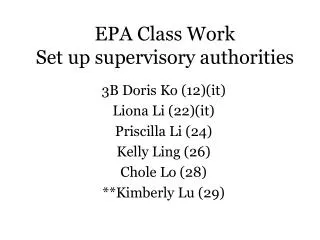 EPA Class Work Set up supervisory authorities