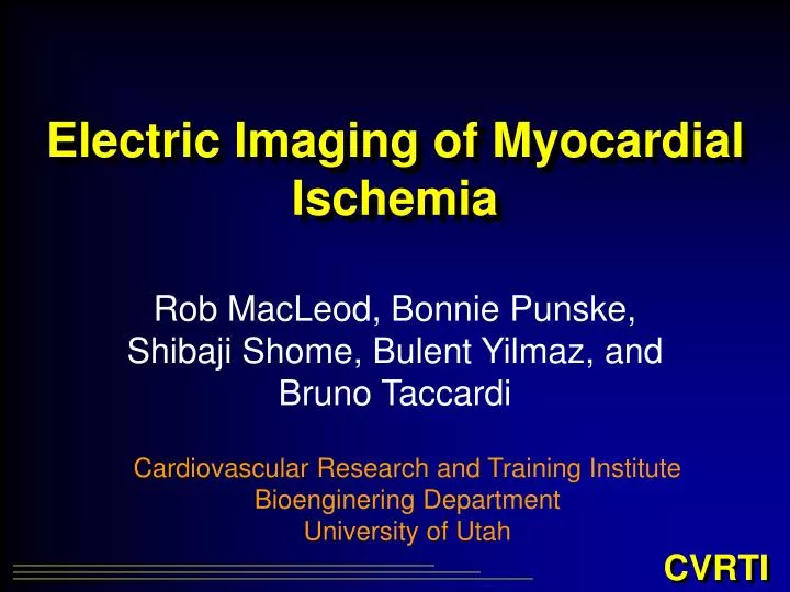 electric imaging of myocardial ischemia