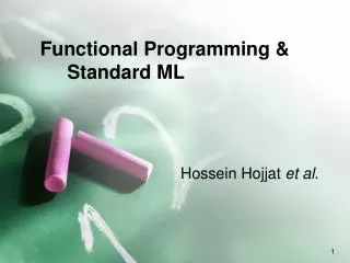 Functional Programming &amp; Standard ML