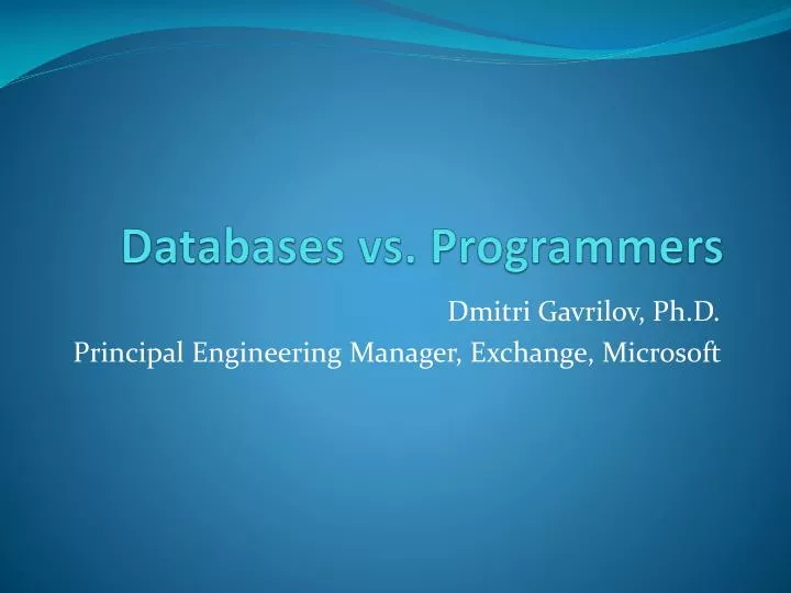 databases vs programmers
