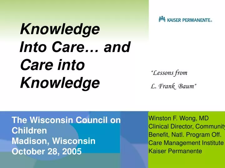 knowledge into care and care into knowledge