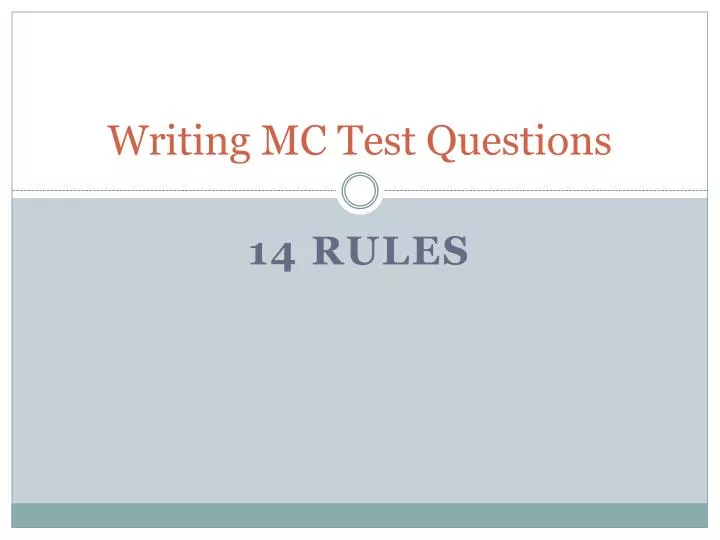 writing mc test questions