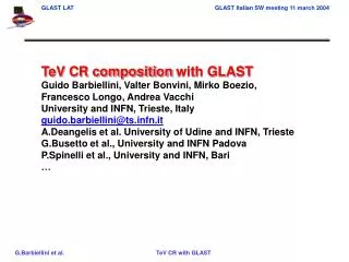 TeV CR composition with GLAST