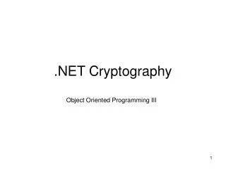 .NET Cryptography