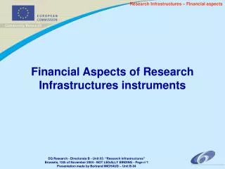 Financial Aspects of Research Infrastructures instruments