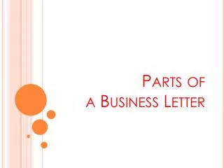 Parts of a Business Letter