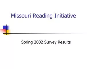 Missouri Reading Initiative