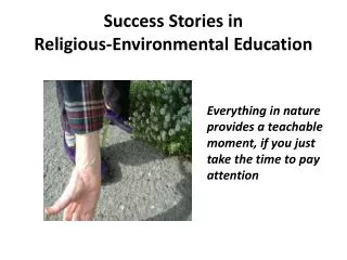 Success Stories in Religious-Environmental Education