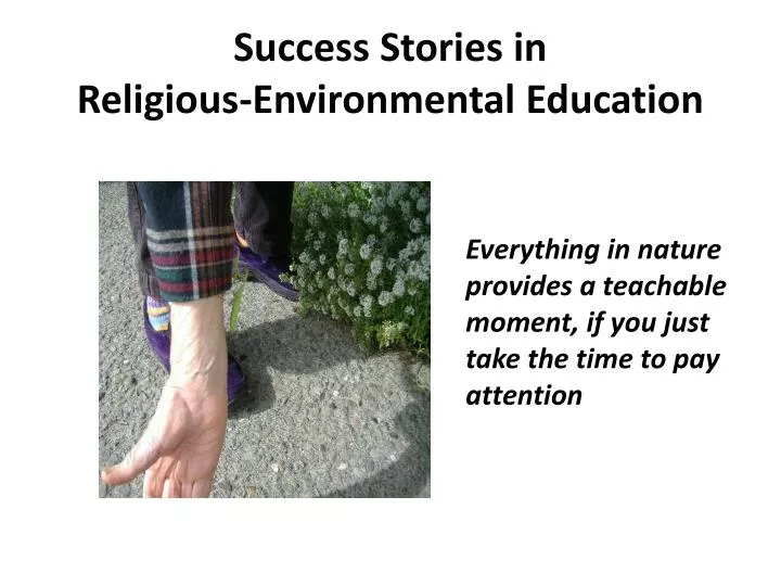 success stories in religious environmental education