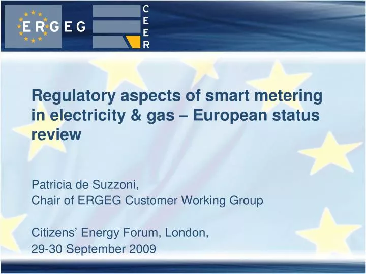 regulatory aspects of smart metering in electricity gas european status review