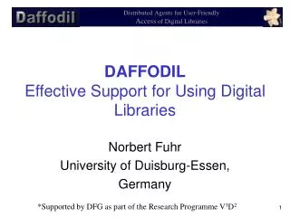 DAFFODIL Effective Support for Using Digital Libraries