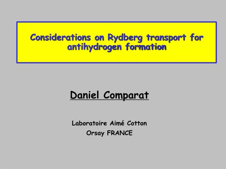 considerations on rydberg transport for antihydrogen formation