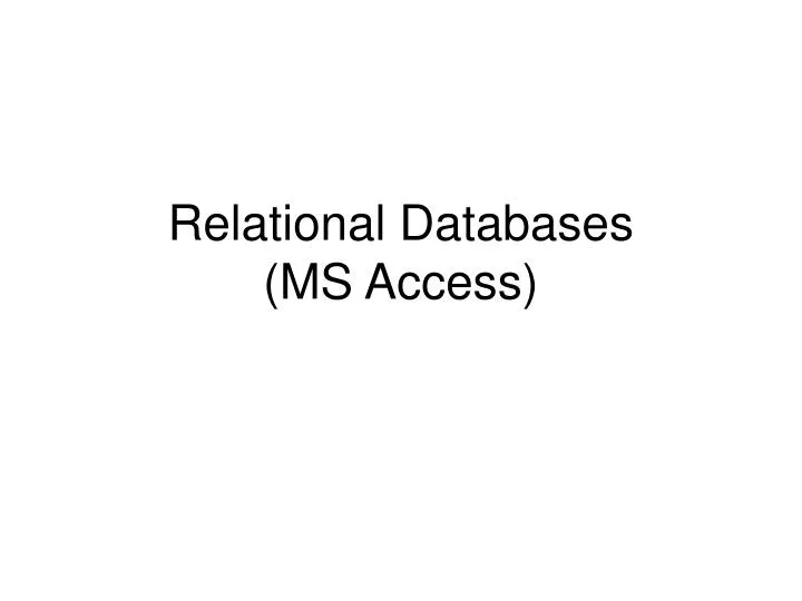 relational databases ms access