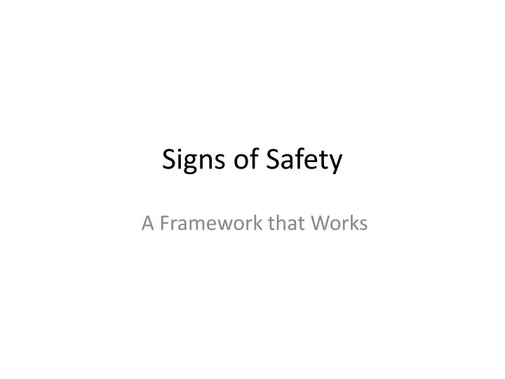 signs of safety