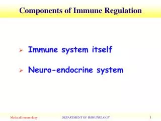 Immune system itself Neuro-endocrine system