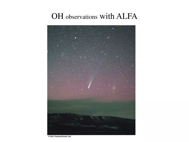 oh observations with alfa