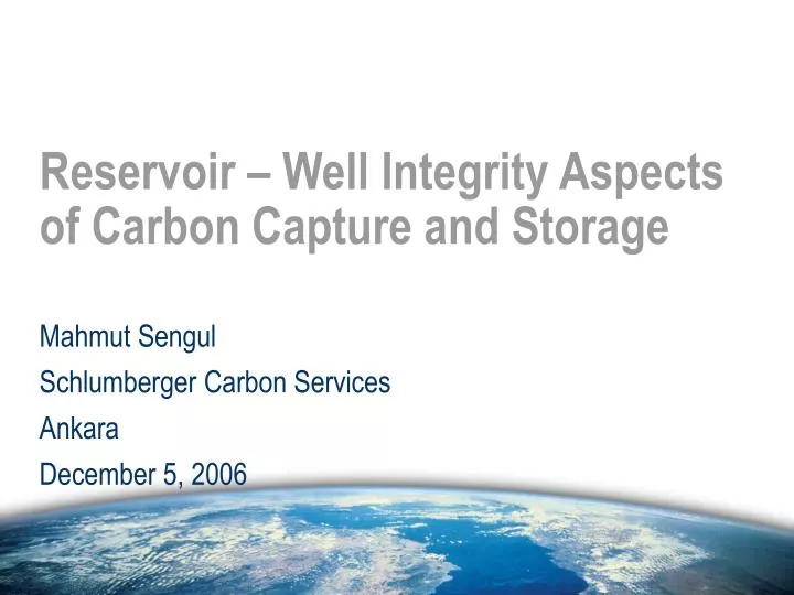 reservoir well integrity aspects of carbon capture and storage