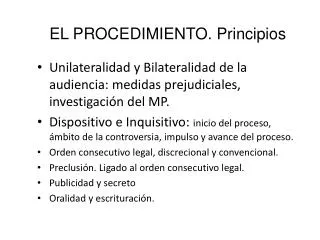 el procedimiento principios