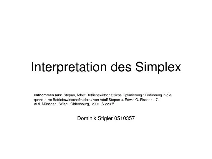 interpretation des simplex