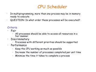 cpu scheduler